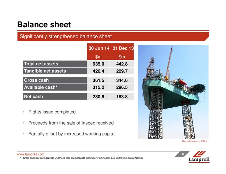 INTERIM RESULTS – Lamprell Plc – slide 8