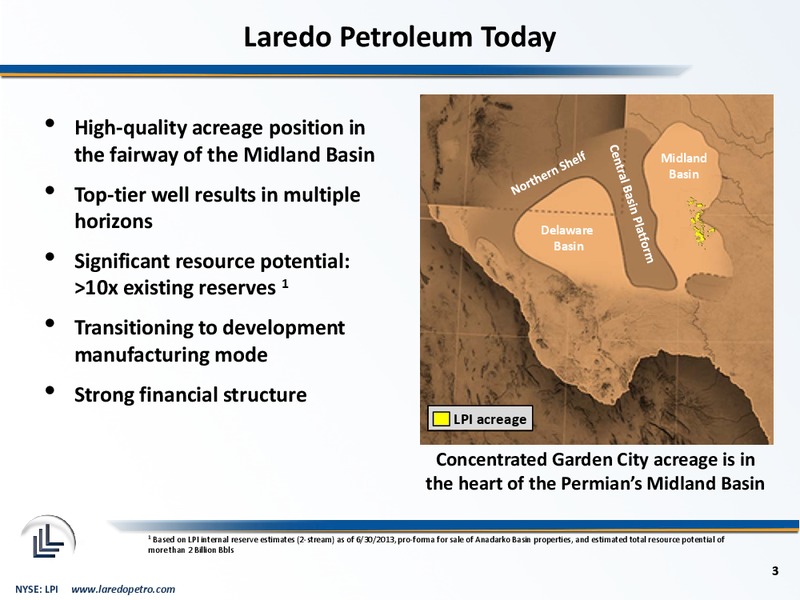 January 2014 Corporate Presentation – Laredo Petroleum Inc. – slide 2