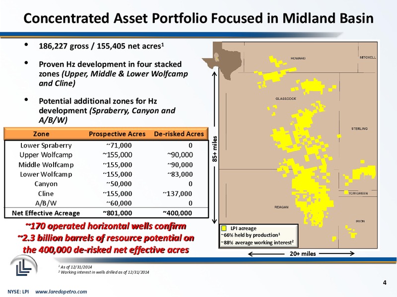 March 2015 Corporate Presentation – Laredo Petroleum Inc. – slide 3