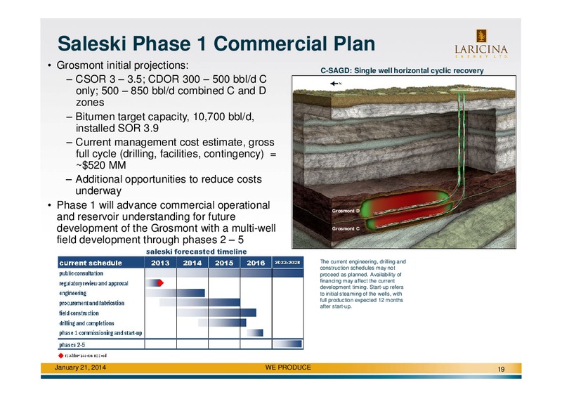 Peters & CoLimited Lake Louise Conference – Laricina Energy Ltd – slide 19