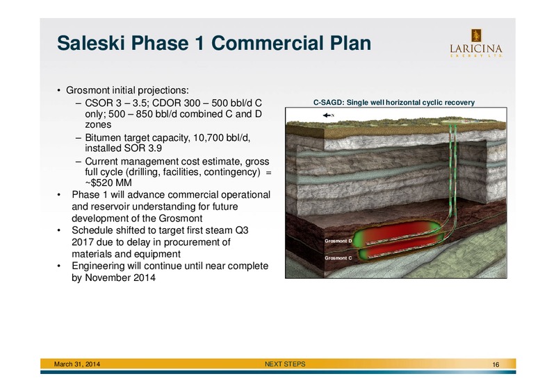 Corporate Update – Laricina Energy Ltd – slide 16
