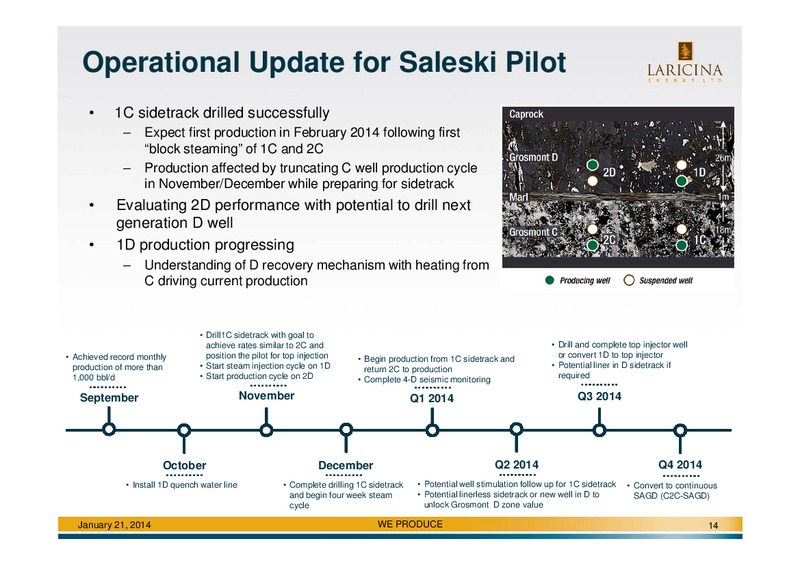 PETERS CO LIMITED LAKE LOUISE CONFERENCE – Laricina Exploration – slide 14