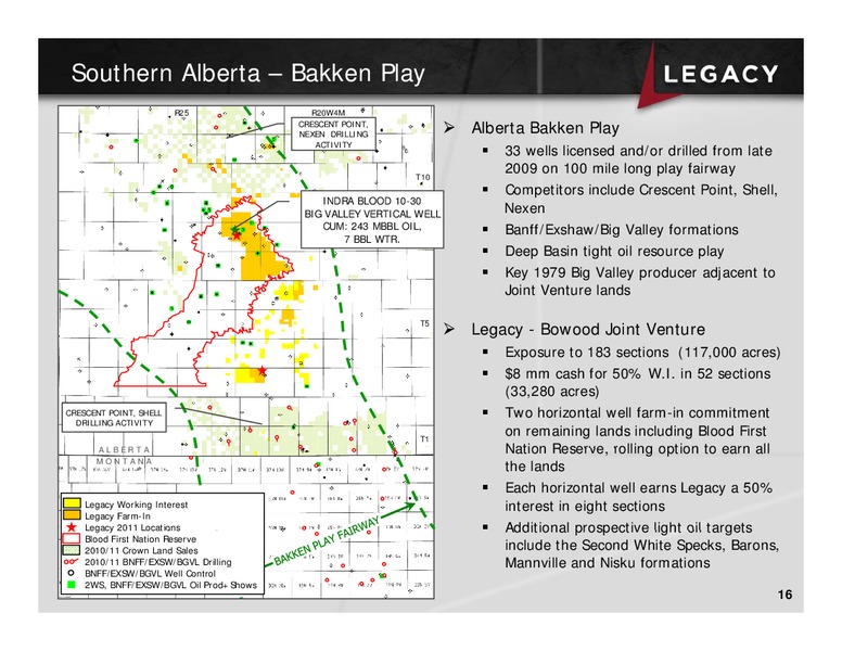 2011 THE OIL & SERVICES CONFERENCE – Legacy Oil + Gas Inc. – slide 15
