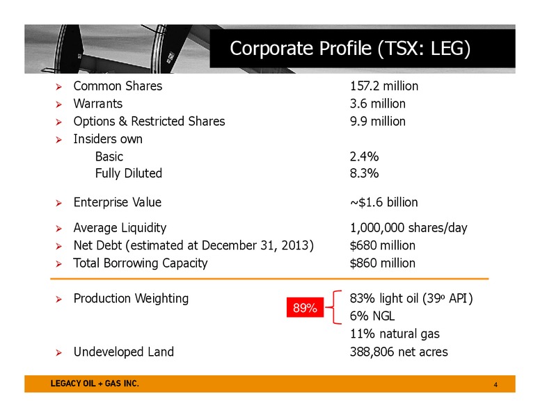 MARCH 2014 CORPORATE PRESENTATION – Legacy Oil + Gas Inc. – slide 3