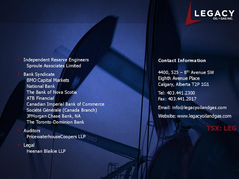 MARCH 2012 CORPORATE PRESENTATION – Legacy Oil + Gas Inc. – slide 25