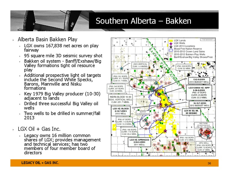 AUGUST 2013 CORPORATE PRESENTATION – Legacy Oil + Gas Inc. – slide 35