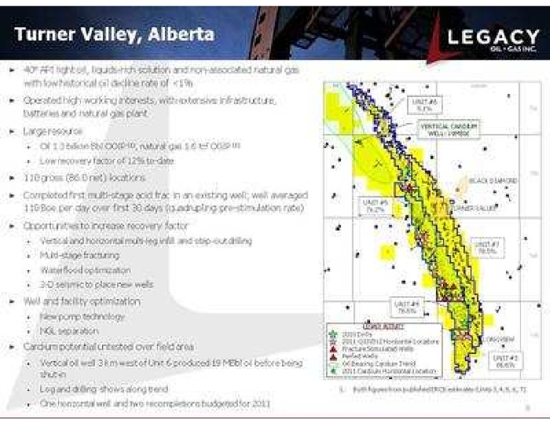 PETERS AND CO LIMITED 2011 NORTH AMERICAN OIL AND GAS CONFERENCE – Legacy Oil + Gas Inc. – slide 8