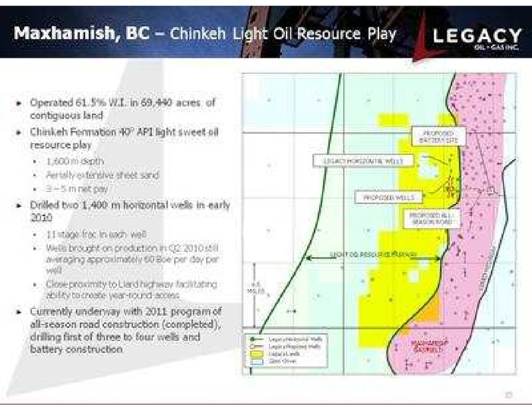 PETERS AND CO LIMITED 2011 NORTH AMERICAN OIL AND GAS CONFERENCE – Legacy Oil + Gas Inc. – slide 15