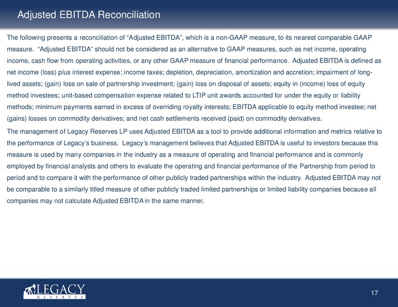 INVESTOR PRESENTATION – Legacy Reserves Lp – slide 16