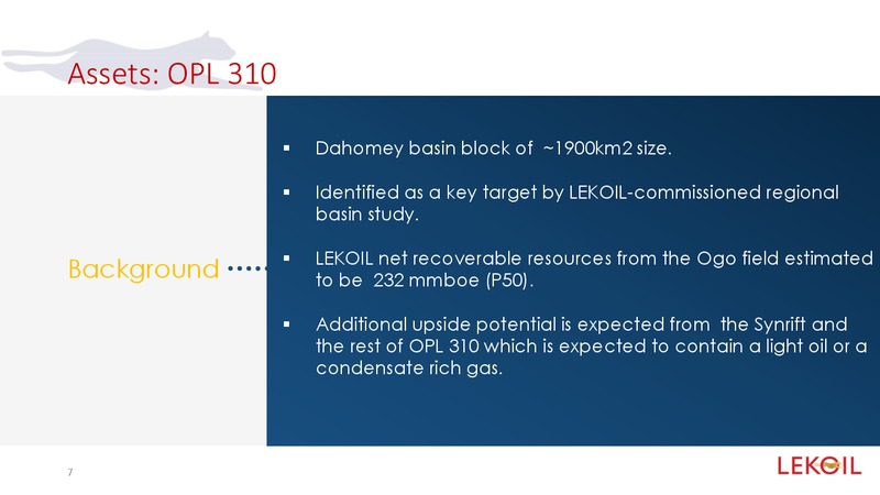 Investor Presentation – Lekoil – slide 7