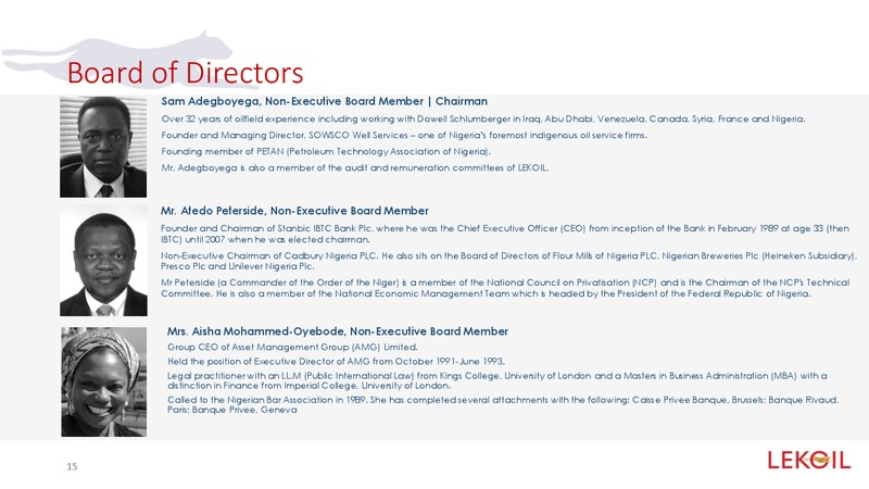 Investor Presentation – Lekoil – slide 15