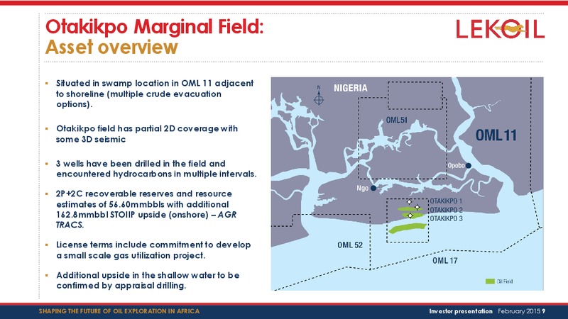 Investor Presentation – Lekoil – slide 9