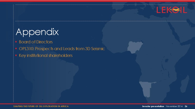 Investor Presentation – Lekoil – slide 26