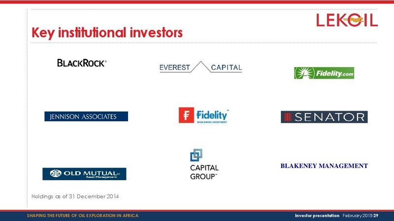 Investor Presentation – Lekoil – slide 29