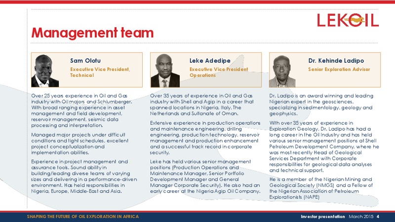 Investor presentation – Lekoil – slide 4