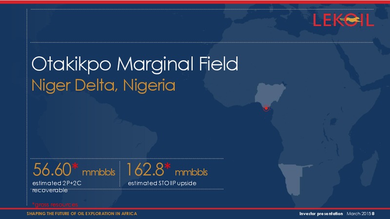 Investor presentation – Lekoil – slide 8