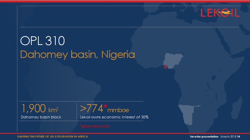 Investor presentation – Lekoil – slide 14