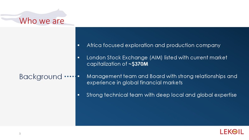 Investor Presentation – Lekoil – slide 2