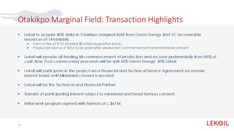 Investor Presentation – Lekoil – slide 10