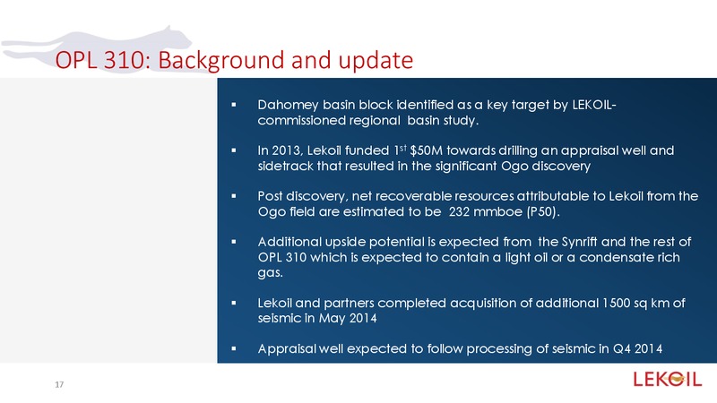 Investor Presentation – Lekoil – slide 16