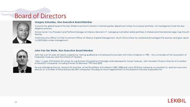 Investor Presentation – Lekoil – slide 23