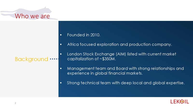 Investor Presentation – Lekoil – slide 2