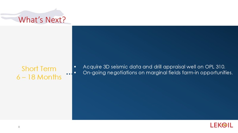 Investor Presentation – Lekoil – slide 8