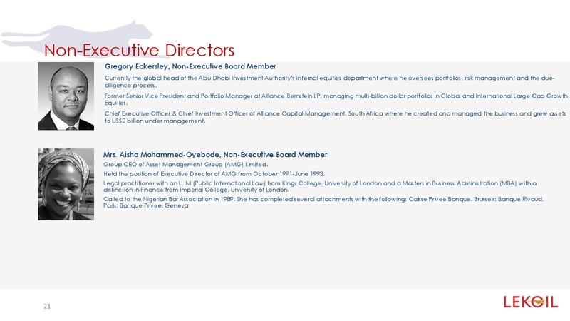 Investor Presentation – Lekoil – slide 21
