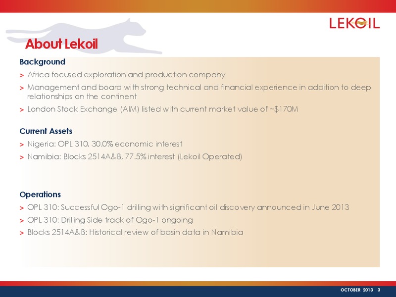Investor Presentation – Lekoil – slide 2