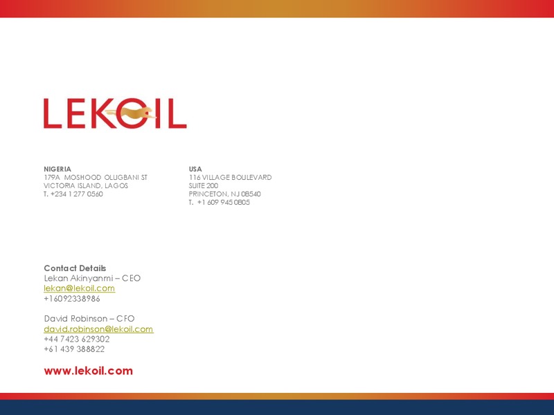 Investor Presentation – Lekoil – slide 17