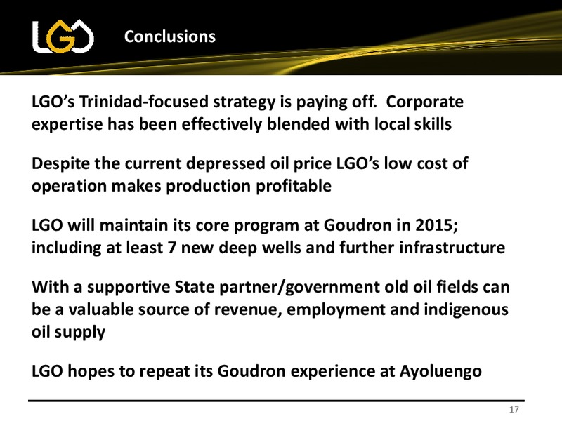 2015 ACIEP MEETING – Lgo Energy Plc – slide 17