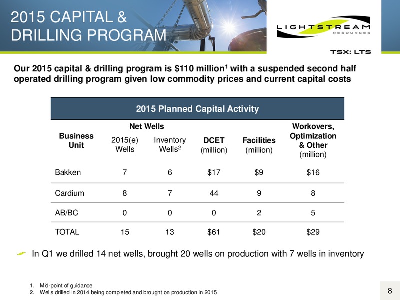 MAY 2015 CORPORATE PRESENTATION – Lightstream Resources Ltd. – slide 7