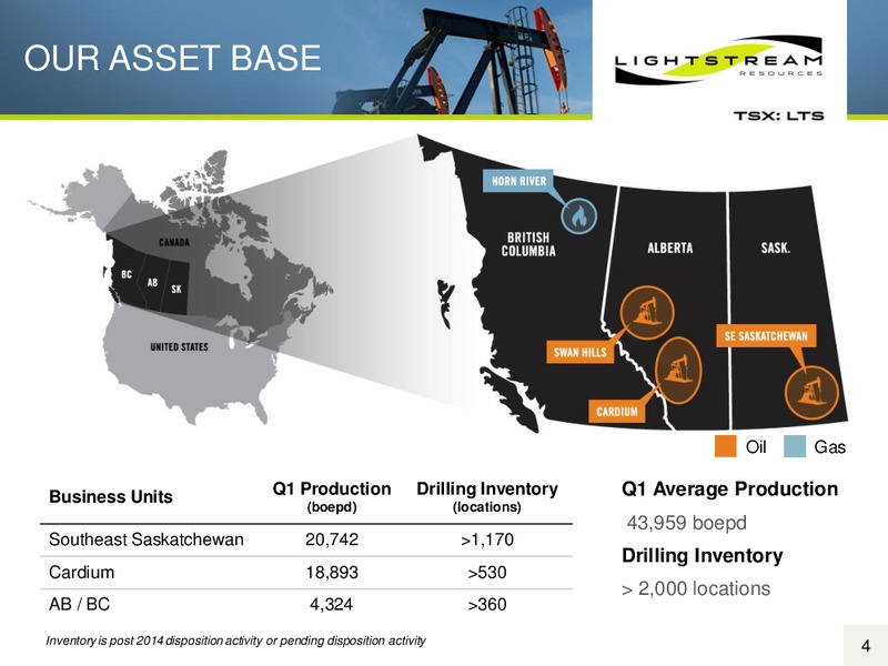 BAML GLOBAL ENERGY & POWER LEVERAGED FINANCE CONFERENCE – Lightstream Resources Ltd. – slide 3