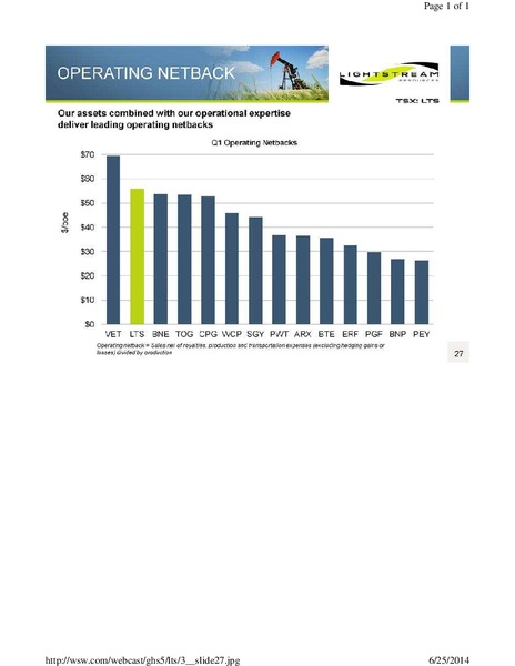 GLOBAL HUNTER SECURITIES GHS 100 ENERGY CONFERENCE – Lightstream Resources Ltd. – slide 27