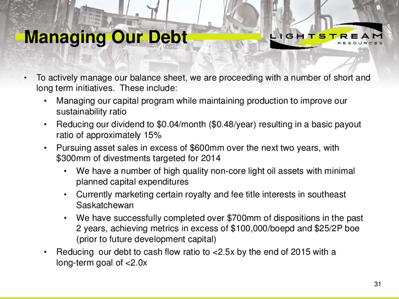 2014 Guidance Presentation – Lightstream Resources Ltd. – slide 30