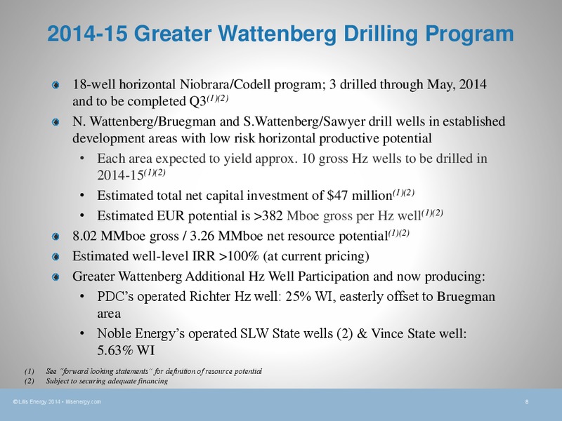 CORPORATE PRESENTATION – Lilis Energy Inc. – slide 7