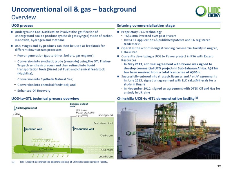 Corporate Pesentation – Linc Energy Ltd. – slide 22