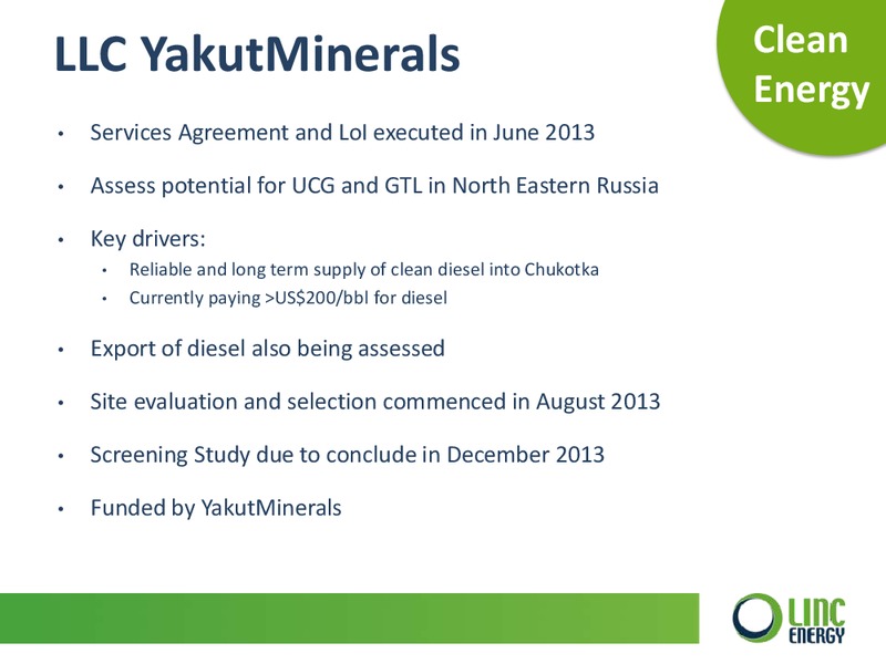 Corporate Presentation 2013 – Linc Energy Ltd. – slide 8