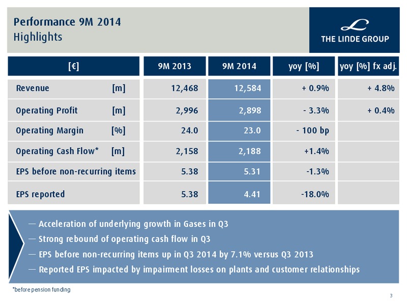 Preseentation 9M 2014 Results – Linde Llc – slide 2