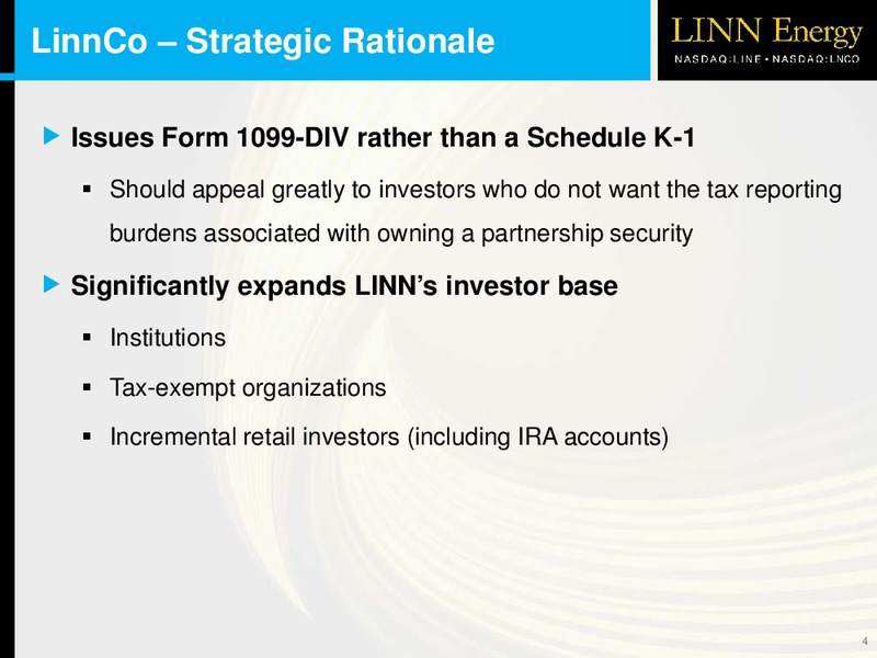LINNCO OVERVIEW – Linn Energy, Llc – slide 3