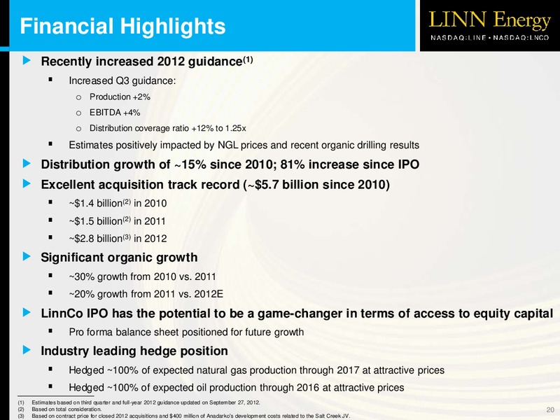 OVERVIEW – Linn Energy, Llc – slide 19