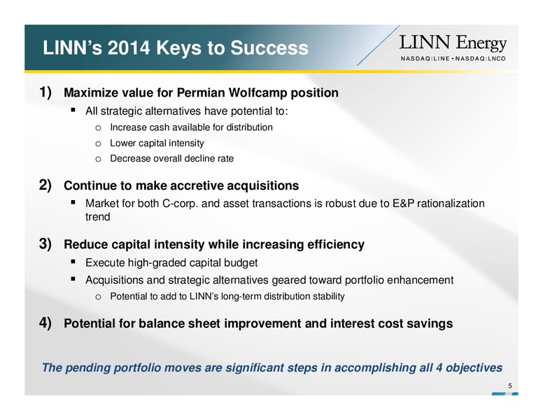 WELLS FARGO PRESENTATION – Linn Energy, Llc – slide 4