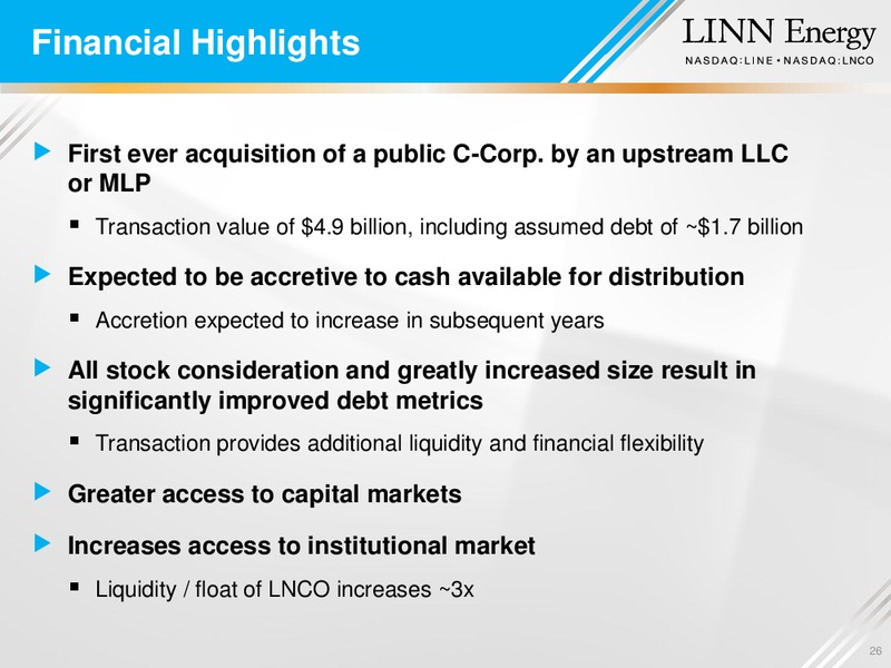 MERGER OVERVIEW – Linn Energy, Llc – slide 25