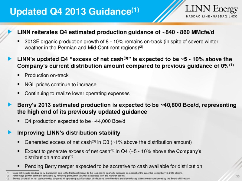 MERGER OVERVIEW – Linn Energy, Llc – slide 34