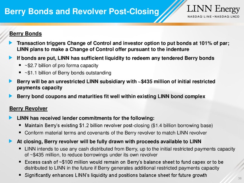 MERGER OVERVIEW – Linn Energy, Llc – slide 37