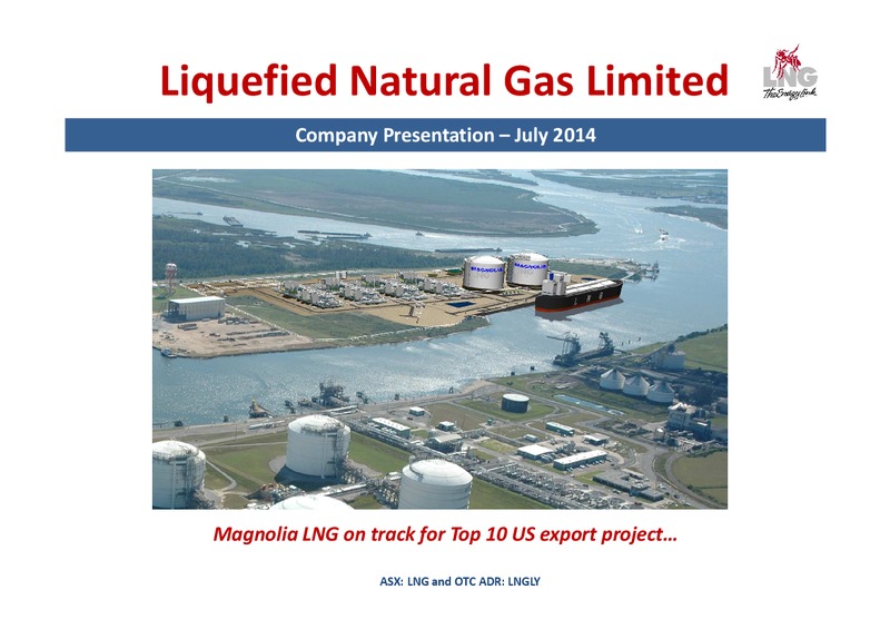 Company Presentation – LNG Limited – slide 1