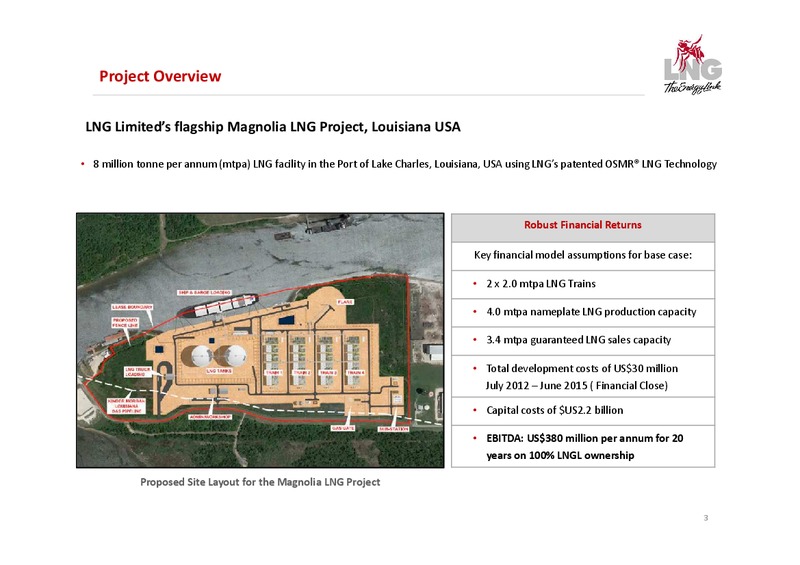 Company Presentation – LNG Limited – slide 3