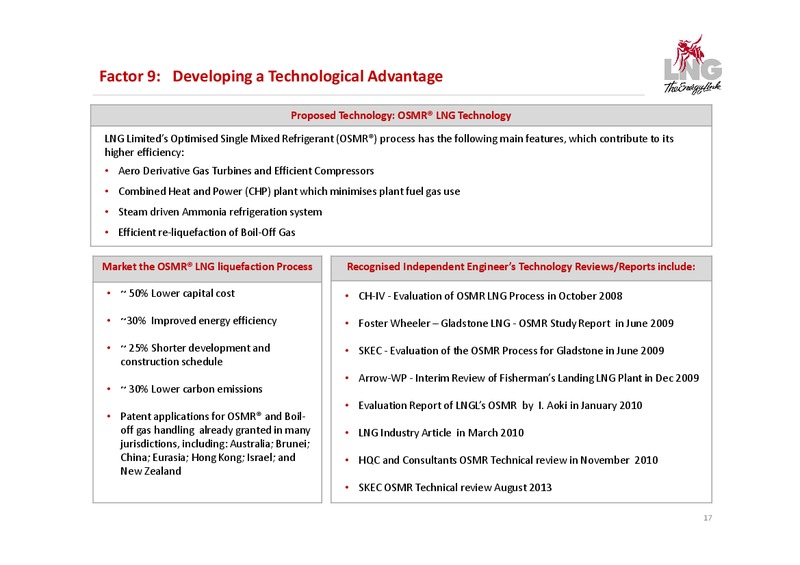 Company Presentation – LNG Limited – slide 17