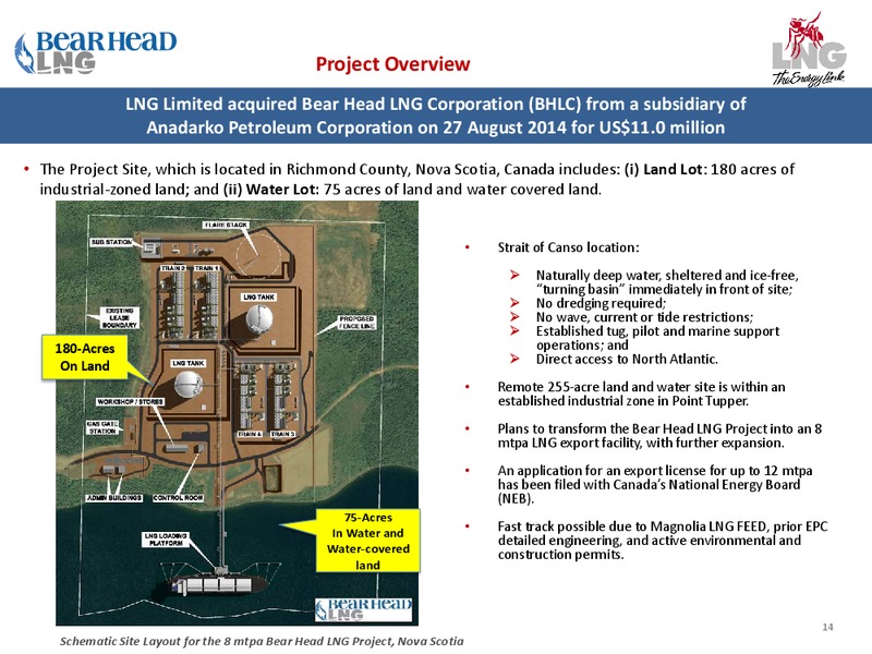 Company Overview – LNG Limited – slide 14