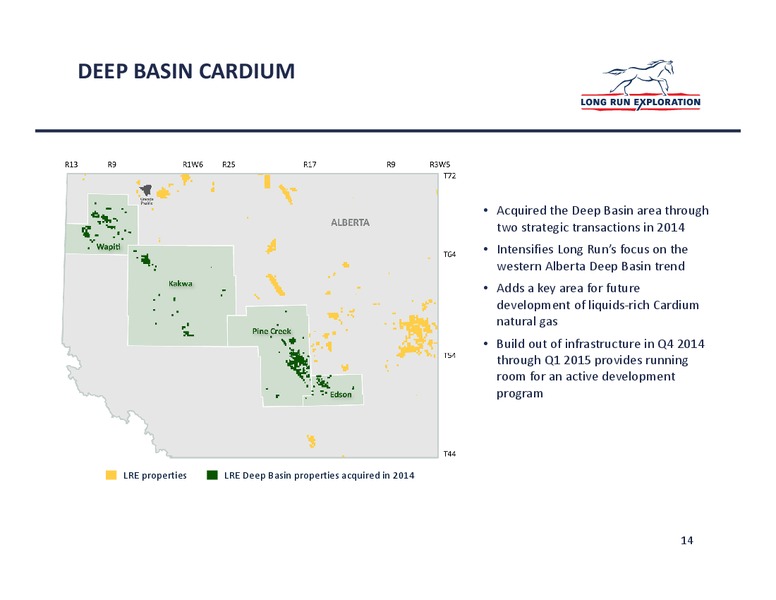 March 2015 Invetor Update – Long Run Exploration Ltd. – slide 14